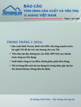 Phát hành Báo cáo sản xuất và tiêu thụ xi măng tháng 01/2026